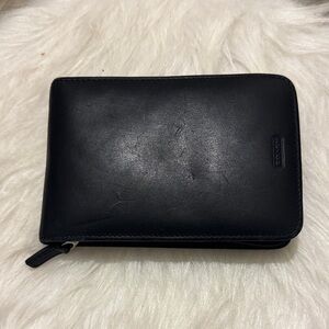 COACH Vintage Black Leather Zipper Palm Pilot Case / Wallet Pouch